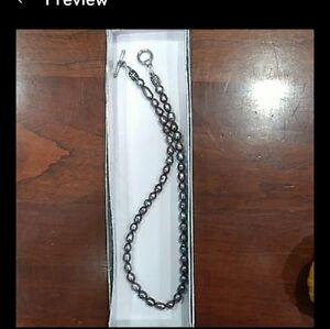 Silver Gray Beaded Choker Necklace with Toggle Clasp